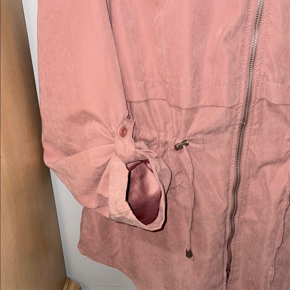 Maurices Pink Utility Jacket with Hood and Drawstring Waist - Picture 4 of 5